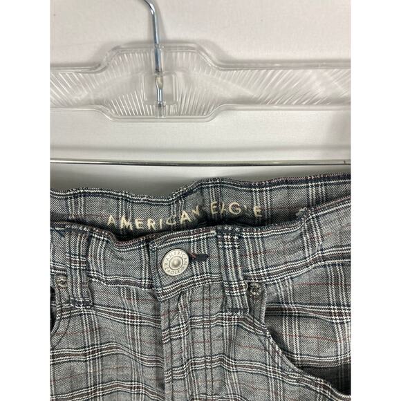 American Eagle Stretch Plaid Mom Straight Pant Size 6R - Picture 3 of 6